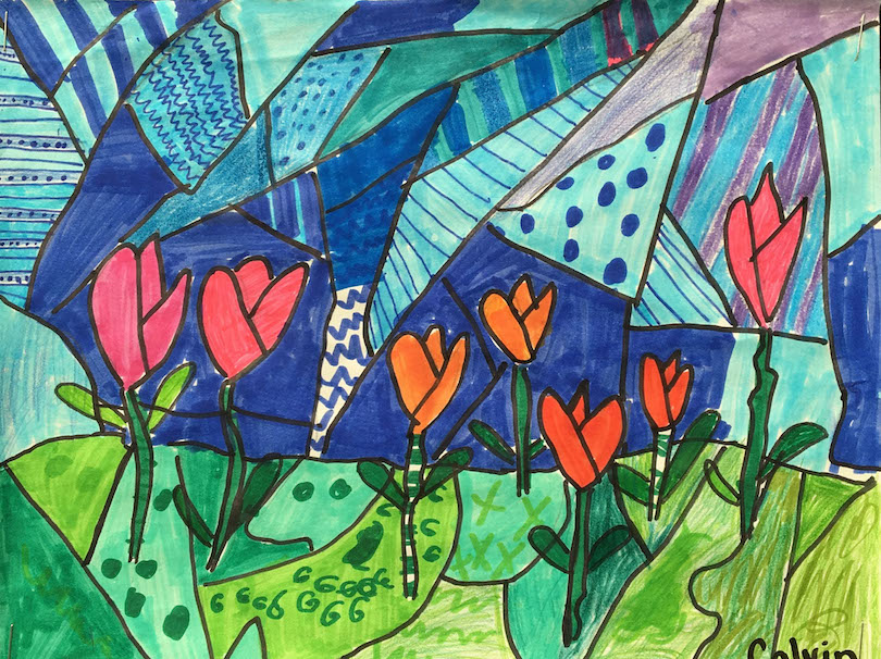 Tulip Art by a 3rd Grade Class Spring Art Gallery: Tulip Art by a 3rd Grade Class