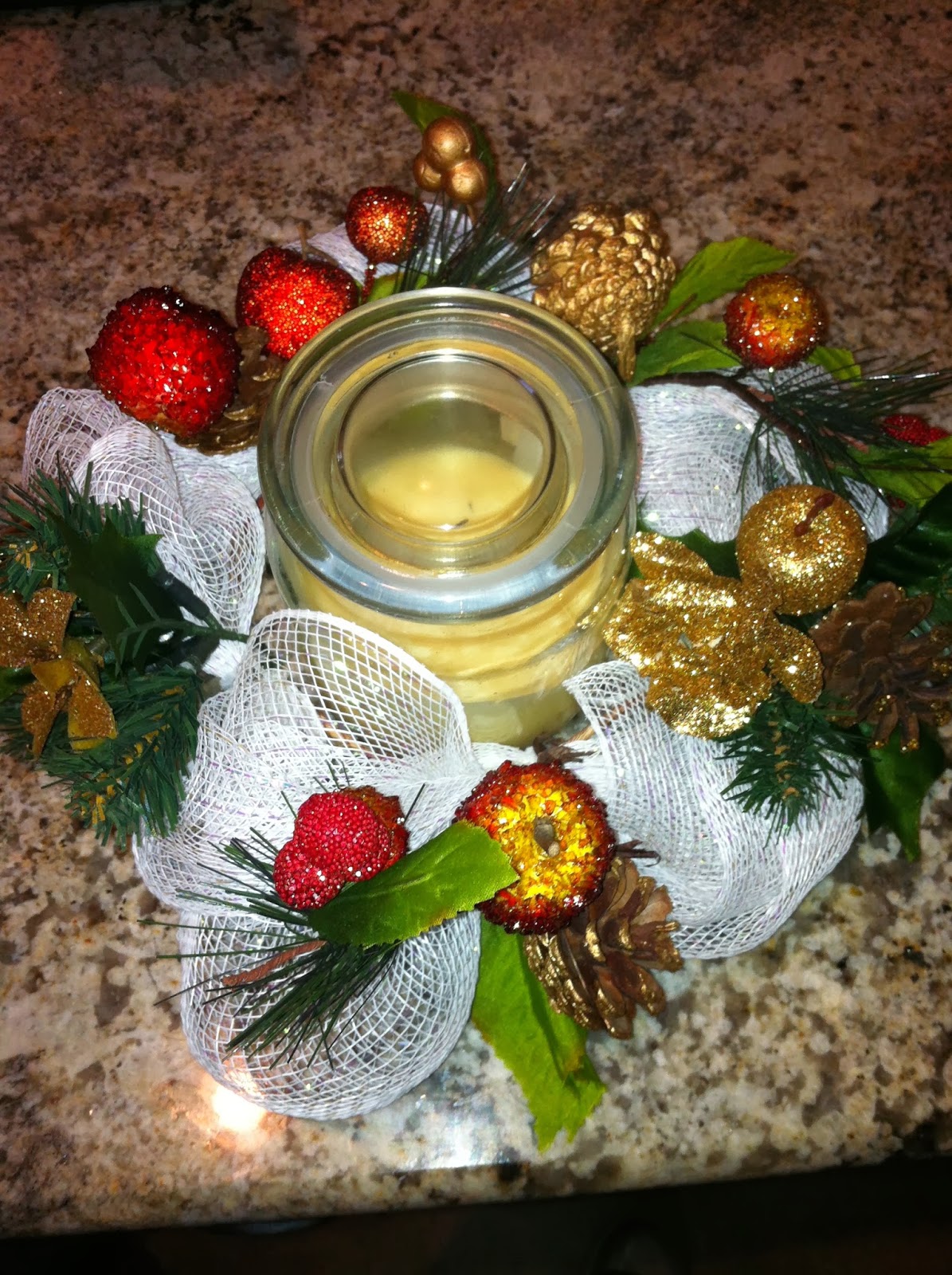 My Crafty World Deco Mesh Candle Ring