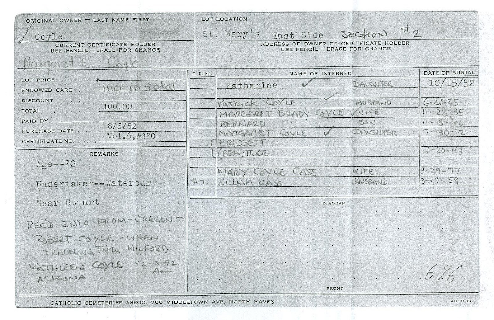 Leaves & Branches Tranquil Tombstone Coyles in CT