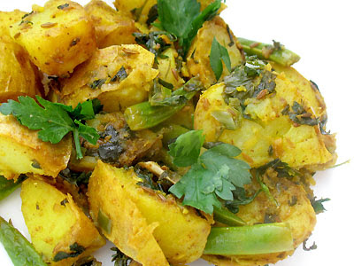 Indian-Style Potato and Green Bean Chaat Salad