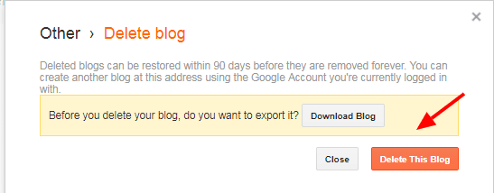 how to delete blog in blogger delete blogger blog, remove blogger blog, permanently delete blogger blog,