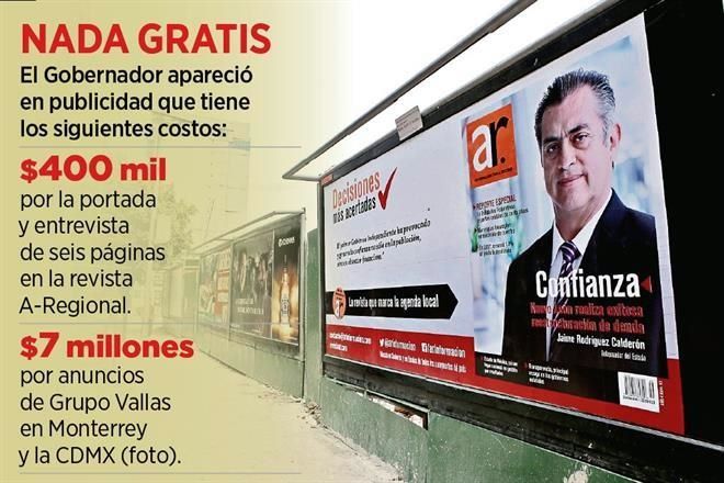 GOBIERNO "BARATO" del BRONCO RESULTÓ IGUAL de CARO, PAGÓ 7 MILLONES en ANUNCIOS con dinero del contribuyente... 6010263