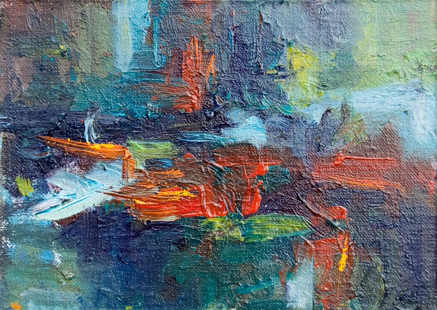 Kit Hevron Mahoney Fine Art KMA2658 Movement in Red (abstract