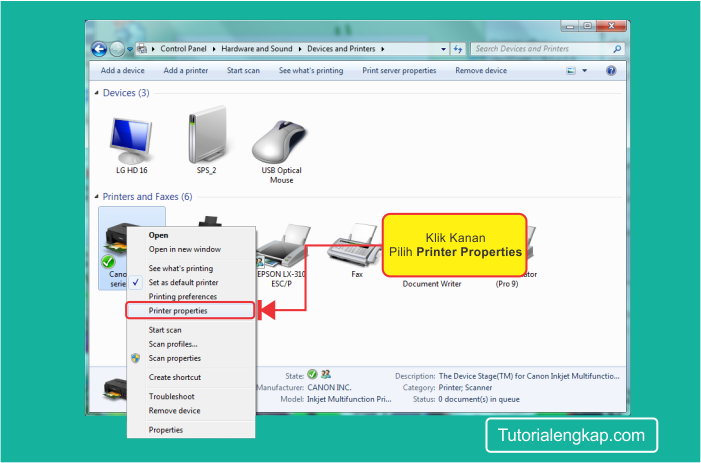 Tutorialengkap 2 Cara konfigurasi Sharing Printer Pada Jaringan Komputer LAN dan WIfi