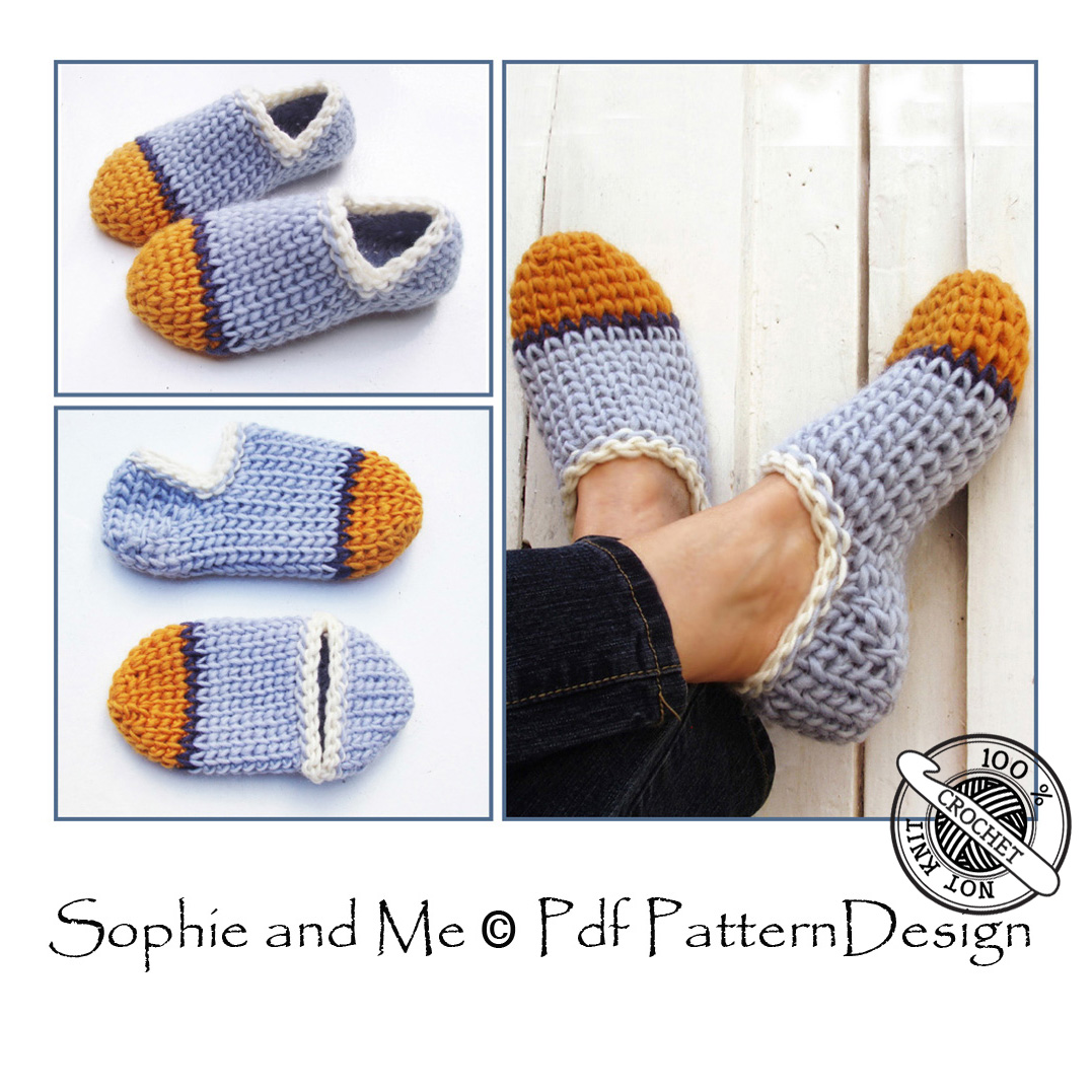 TUBE SOCK CROCHET SLIPPERS