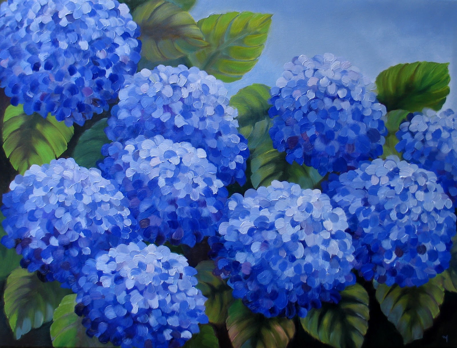 Nel's Everyday Painting Large Hydrangea Painting SOLD