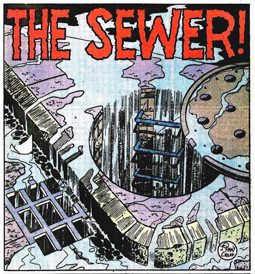 Johnny Craig a Johnny Craig story panel for EC Comics, "The Sewer"