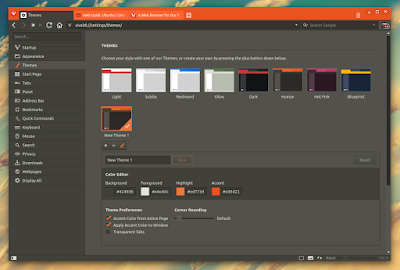 Vivaldi browser custom themes