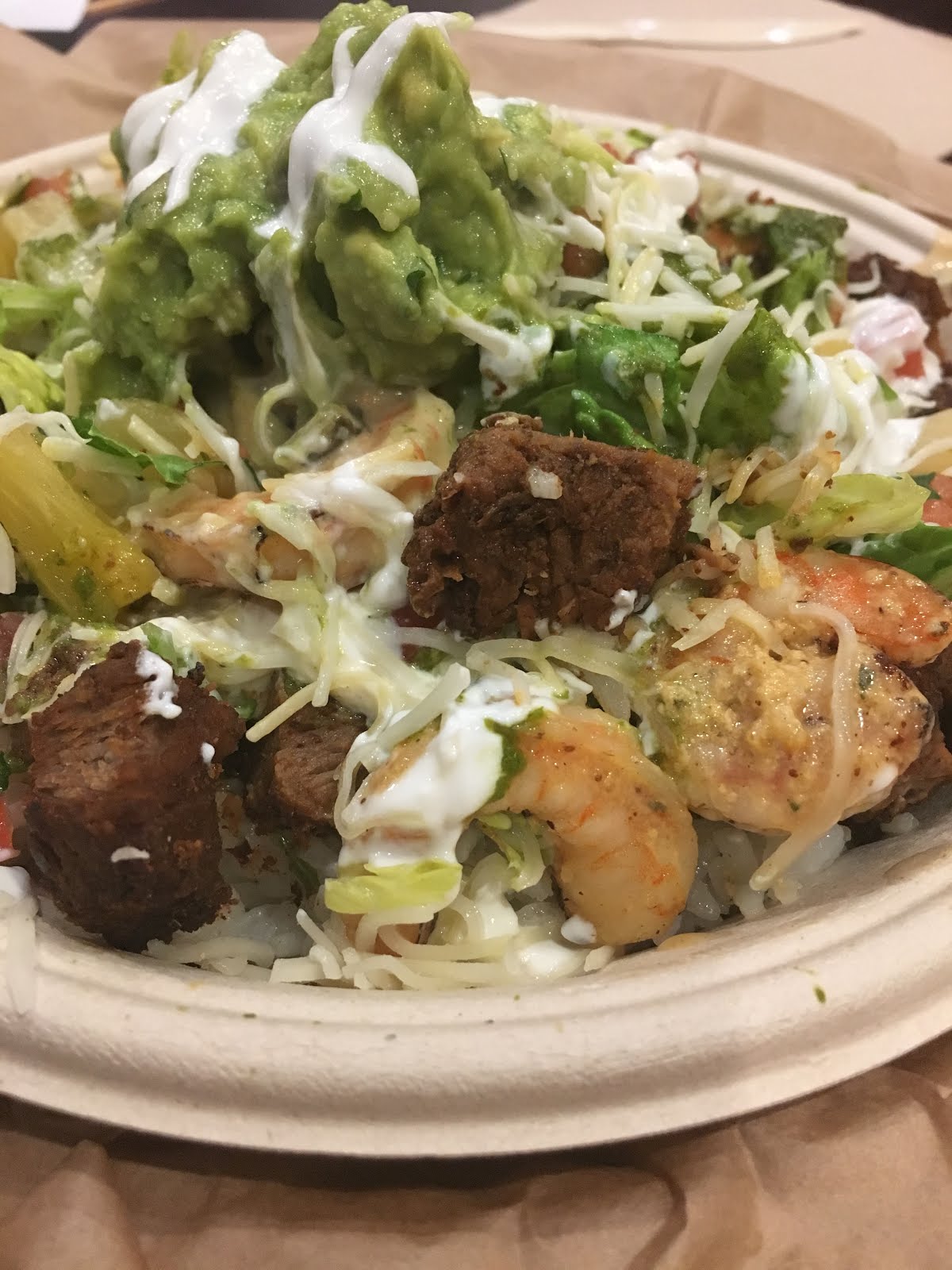 Qdoba Surf And Turf Burrito Bowl Burrito Walls