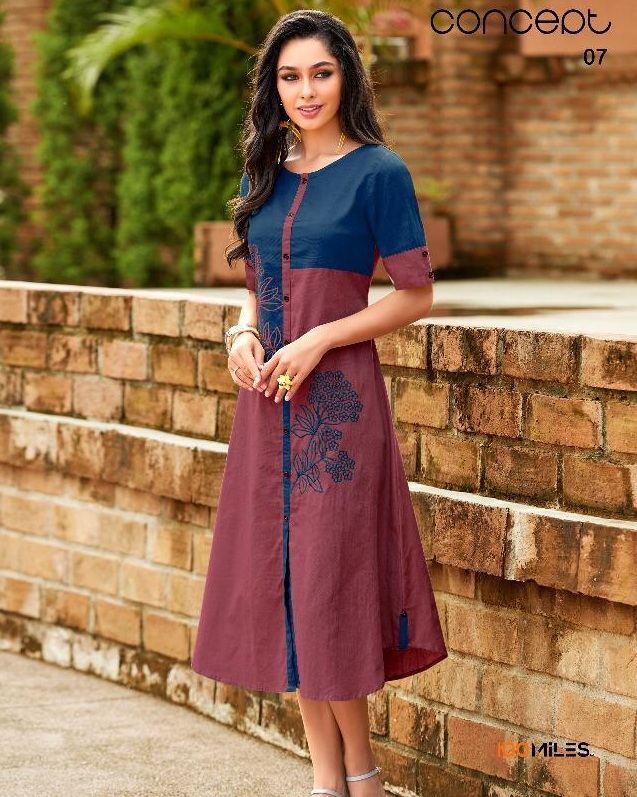 100miles Concept 2 Cotton party wear kurtis wholesaler