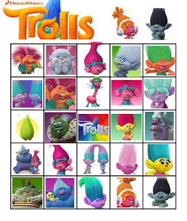 free trolls movie 2016 bingo