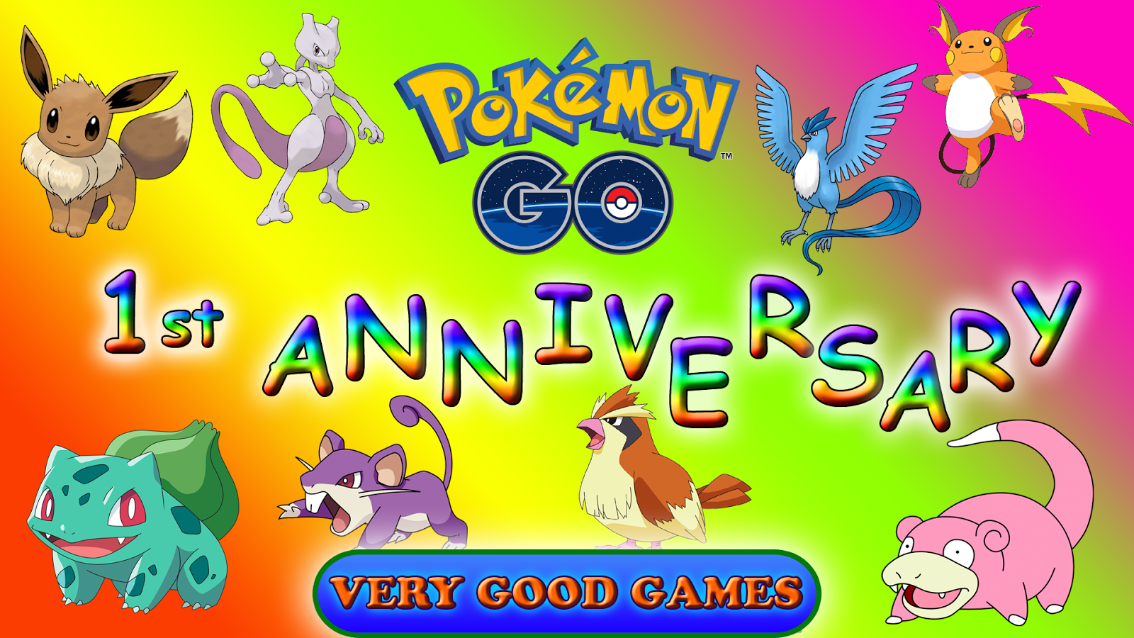 A banner for the newsabout event on first anniversary of the Pokemon Go game