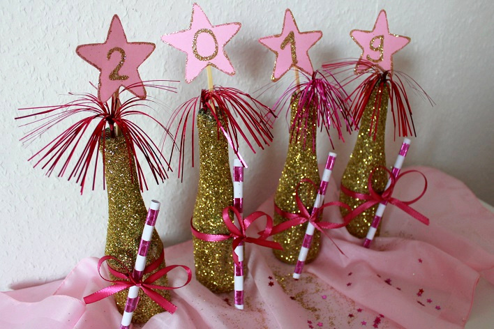 Diy Silvester Deko Funkelnde Sektflaschen
