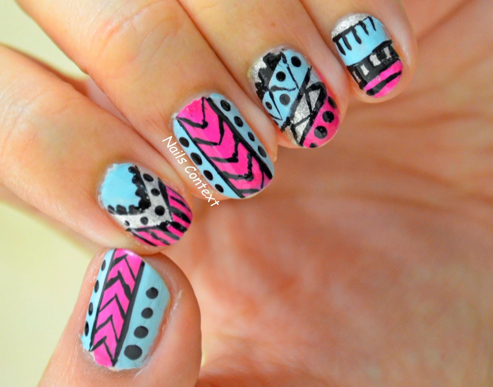 8. "Colorful Tribal Nail Art Tutorial" - wide 9