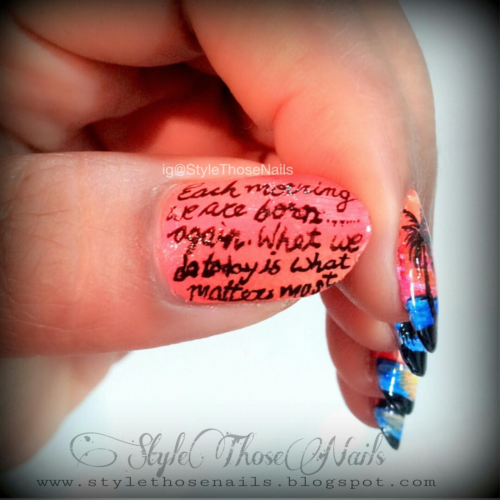 Style Those Nails Freehand Sunrise Landscape Nailart + Picture Tutorial