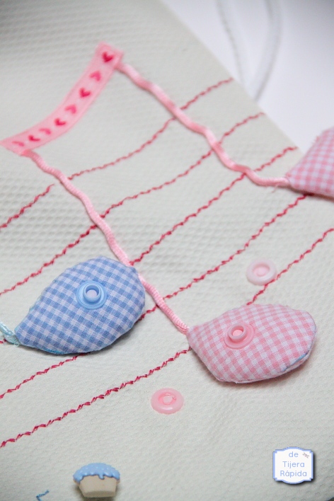 Notas musicales en tela