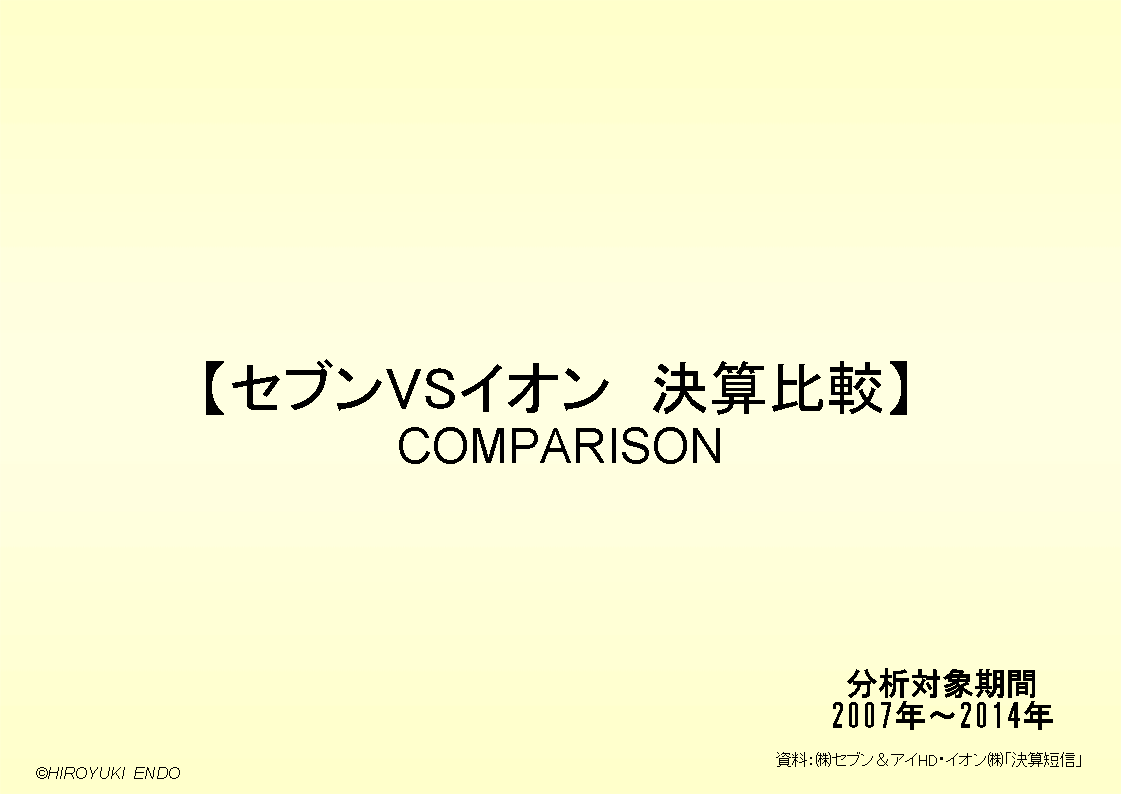 株式会社セブン＆アイHD　VS　イオン株式会社　決算比較