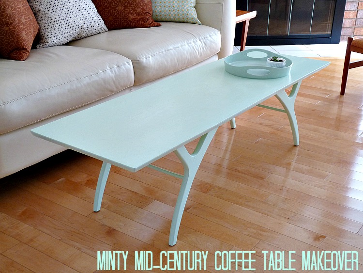 Paint A Mid Century Coffee Table Mint Dans Le Lakehouse Paint A Mid Century Coffee Table Mint, Can You Paint A Wood Coffee Table