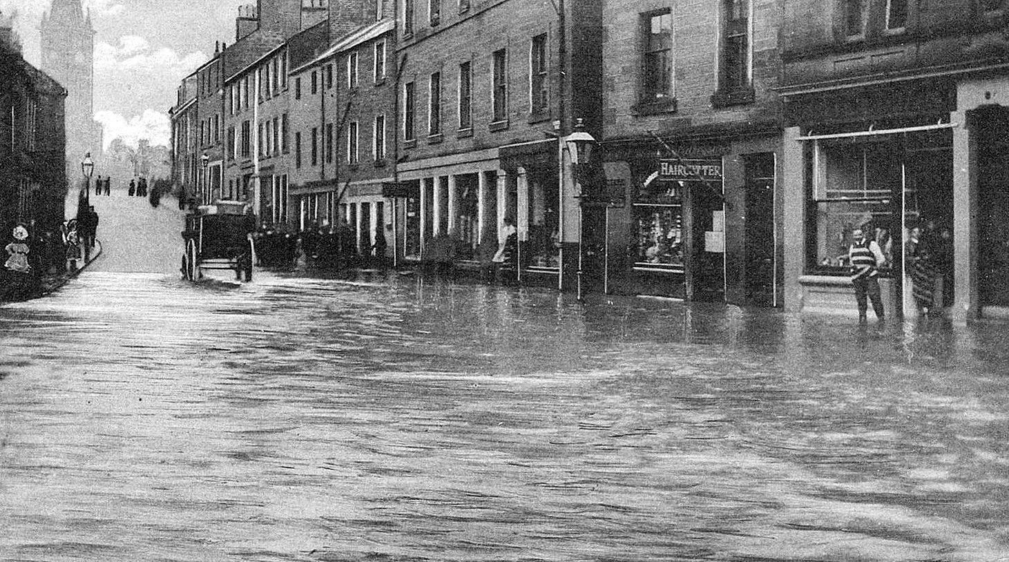 Tour Scotland Old Photograph 1910 Flood St Michael Street Dumfries