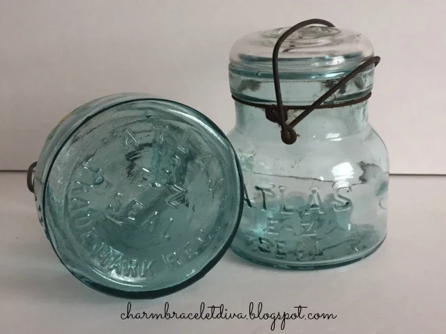 Vintage blue Atlas E-Z Seal jar 