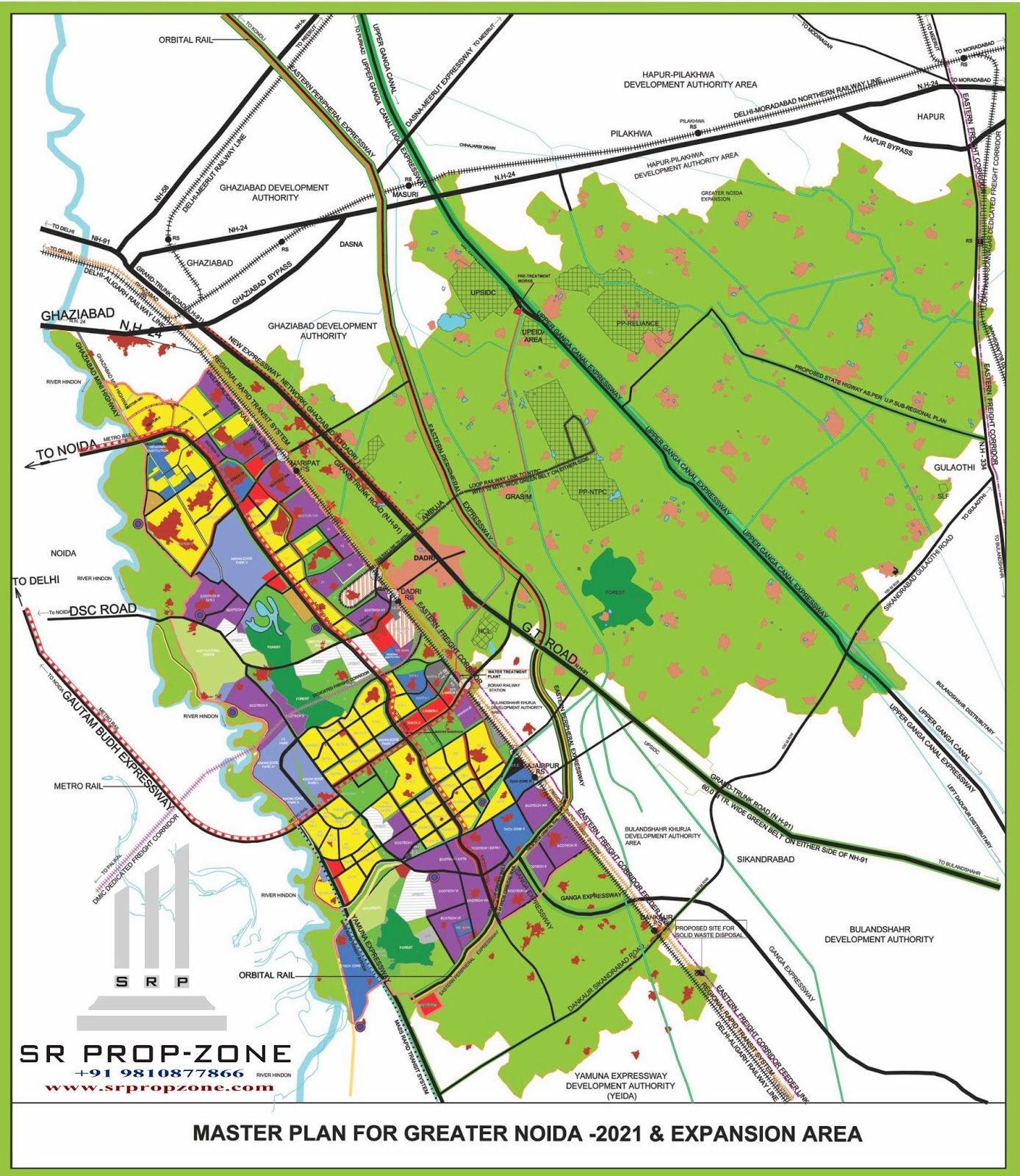 Greater Noida Master Plan With Village Name High Quality Map greater-noida-master-plan-with-village-name-high-quality-map