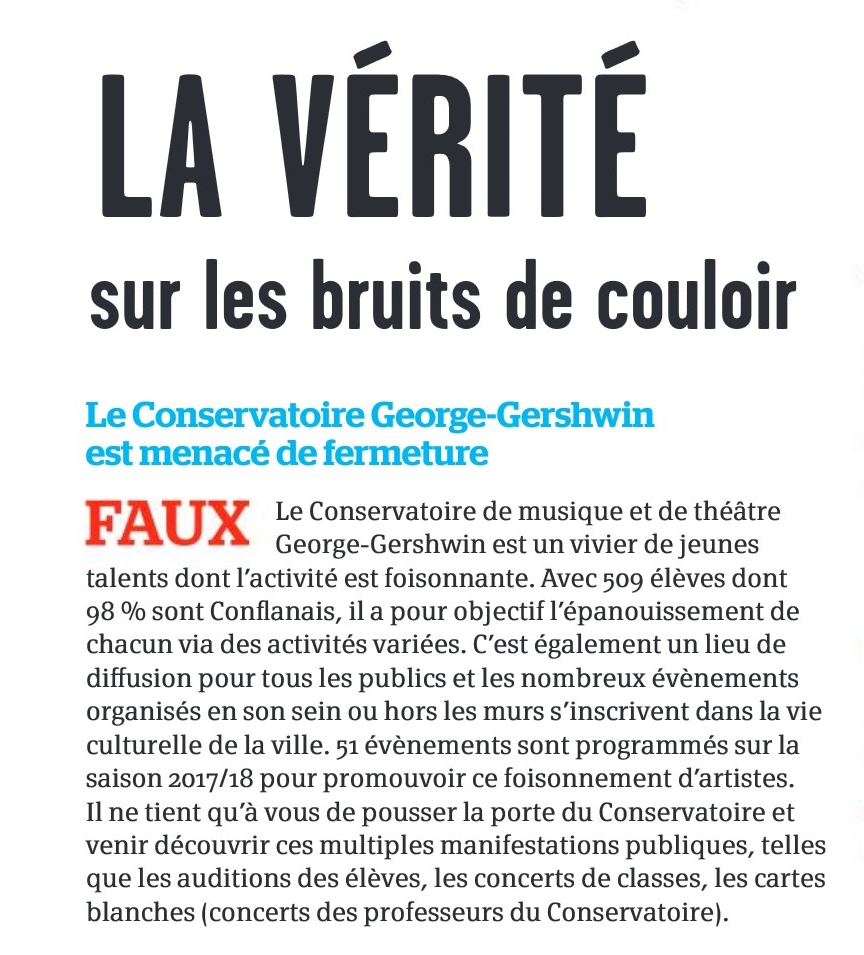 Collectif Des Parents D Eleves Et Eleves Du Conservatoire De Conflans Sainte Honorine Cpecc Mais Que Veut Vraiment La Ville De Conflans Sainte Honorine Pour Le Conservatoire George Gershwin