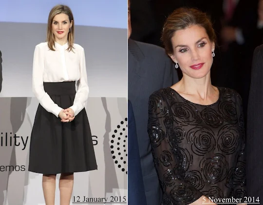 Queen letizia wore Felipe Varela Dress Magrit shoes