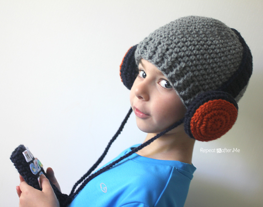 Crochet Headphones Hat Repeat Me