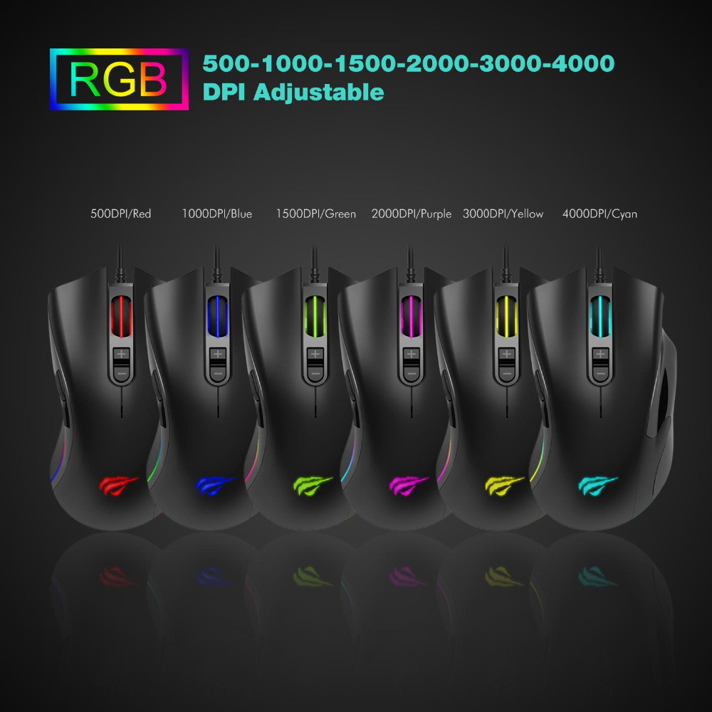 TECH STORE HAVIT Gaming Mouse 4000DPI Programmable 7 Buttons RGB