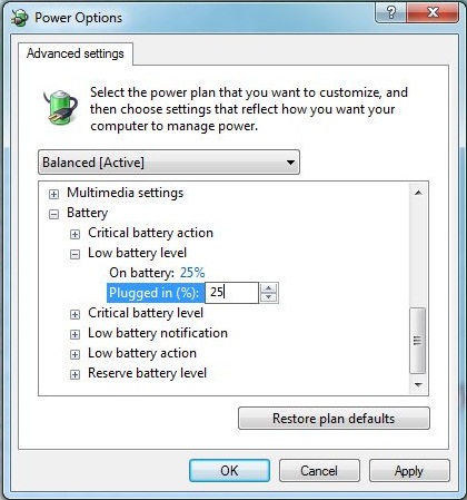 Get Alerts When Your Laptop Battery Is Low - Windows