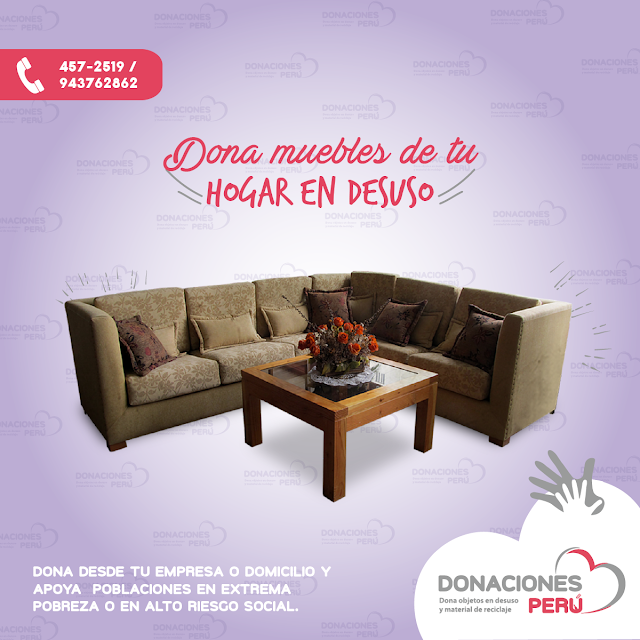 Dona muebles de hogar - recicla muebles - dona y recicla - recicla y dona - donaciones peru
