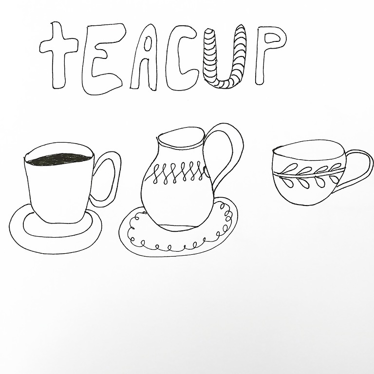 Lettering- Line drawing- Motivation: How to draw a teacup Lettering- Line drawing- Motivation: How to draw a teacup