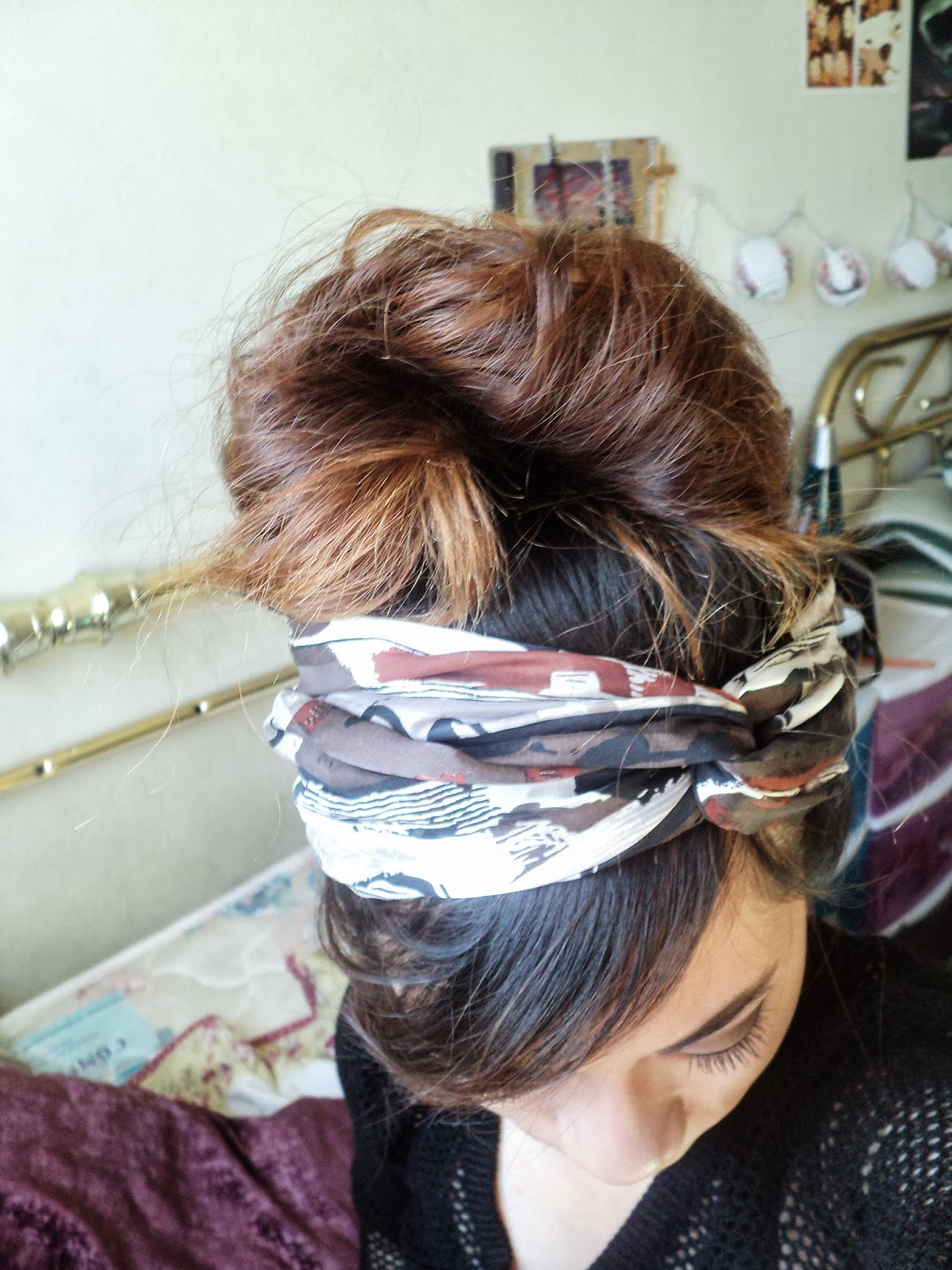 Hair Tutorial Messy Bun + DIY Head Wrap Simple Stylings