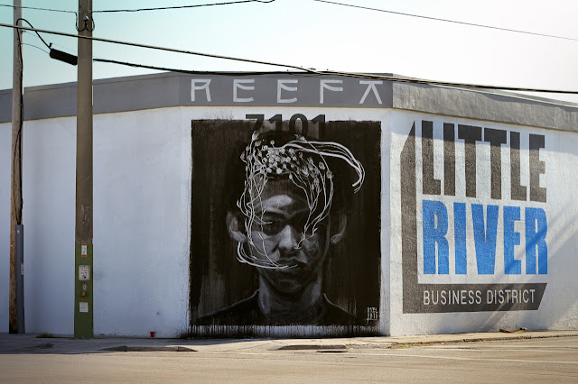 "Tribute To Reefa" Street Art By Axel Void In Miami USA. day view