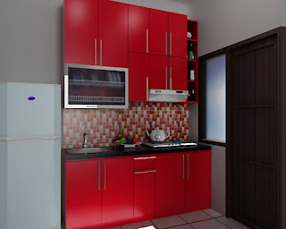 Koleksi Dapur Minimalis Warna Merah Nampak Cantik Modern Koleksi Dapur Minimalis Warna Merah