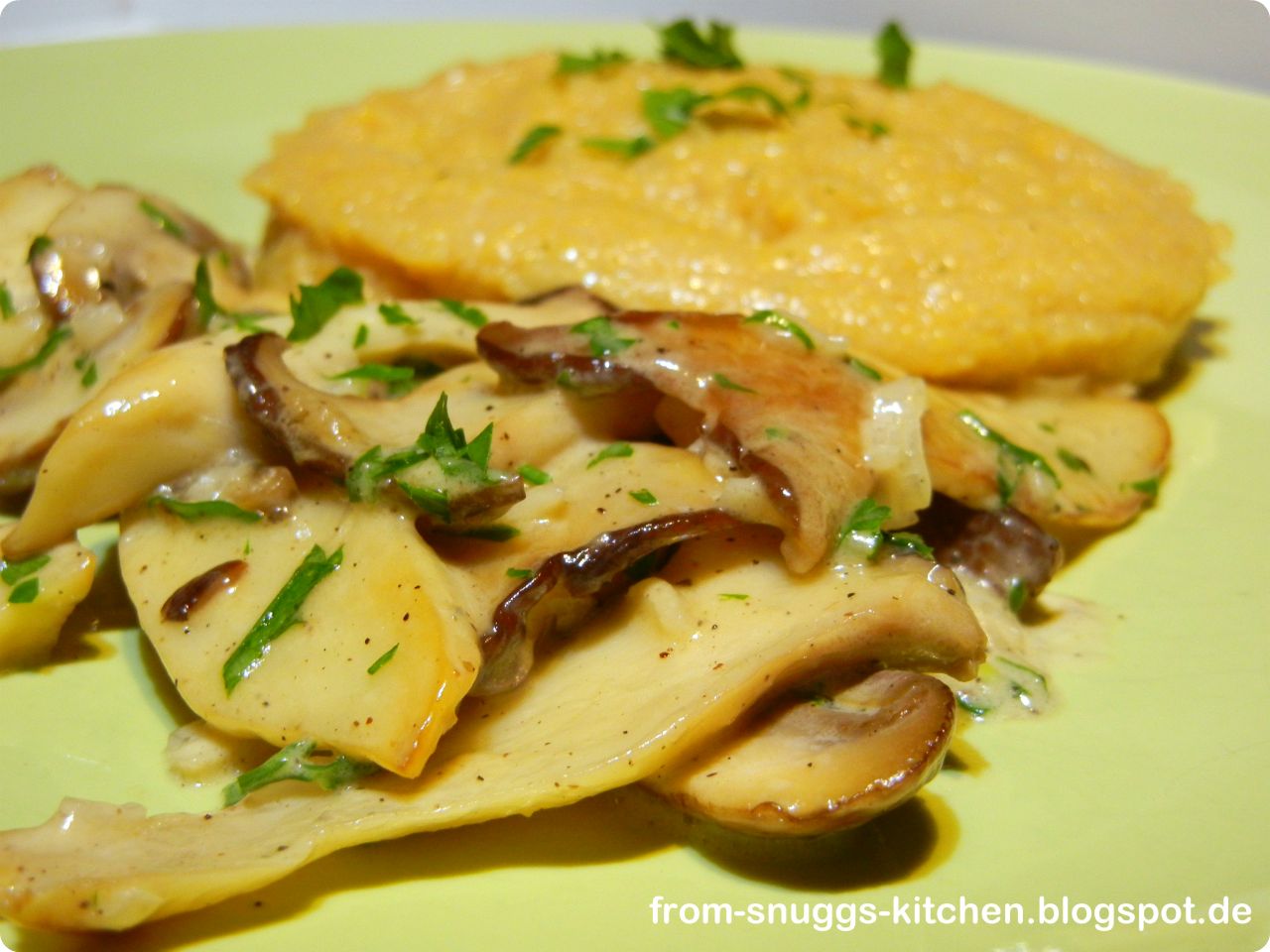 Polenta mit Pilzen - From-Snuggs-Kitchen