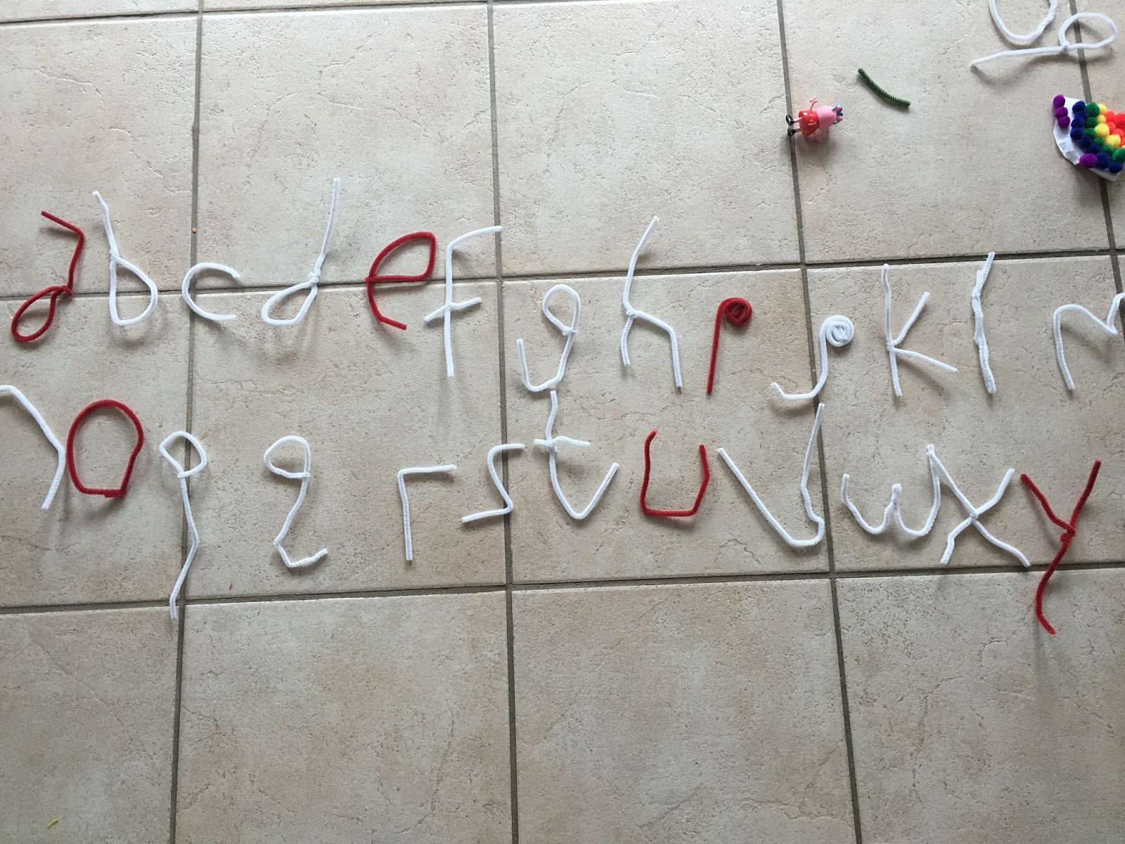 Arkstone Inc. Autism Resources Activity 13 Pipe cleaner letters