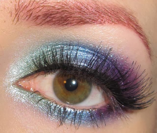 Glitter Is My Crack Green Blue And Purple Eye Makeup Look