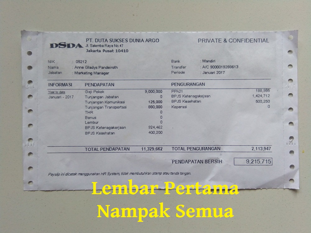 Jasa Cetak Slip Gaji Carbonize Carbonized