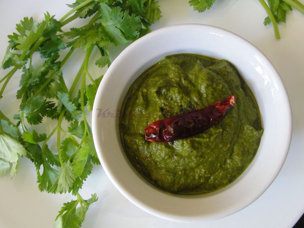 Krithi's Kitchen Kothamalli Thuvayal / Coriander Chutney for Rice