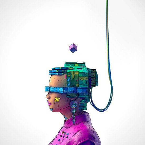 Mais ilustrações cyberpunk surreais e psicodélicas com vibrantes cores de Nick Sullo Nick Sullo xsullo instagram arte ilustrações cyberpunk surreais coloridas psicodélicas