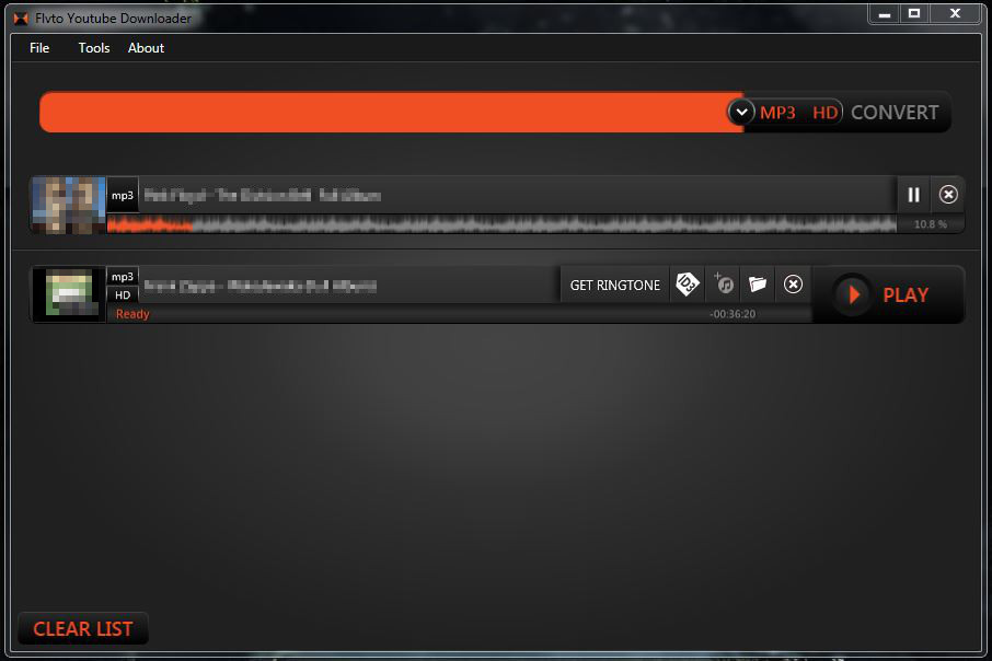 la boîte à cossins FLVTO, conversion des vidéos et audios de YouTube