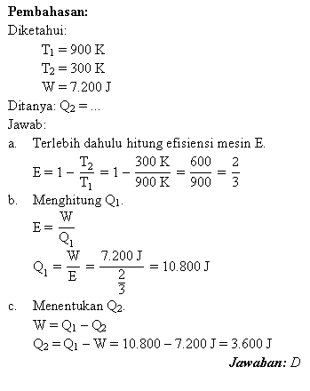 Menghitung kalor mesin carnot Menghitung kalor mesin carnot