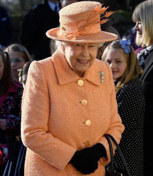 Queen Elizabeth II attended Sunday Service at St Peter and St Paul Church in West Newton
