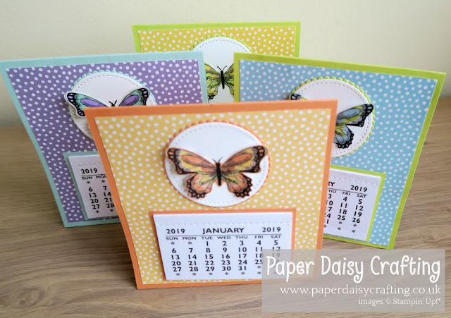 Botanical butterfly desk calendar Stampin Up
