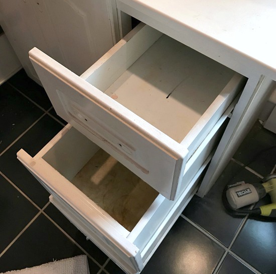 Open vanity drawers