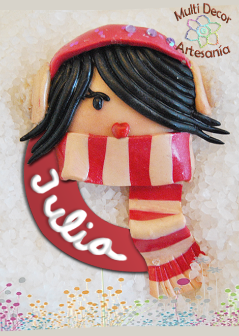 Broche Julia colección bufandas de arcilla polimérica (Fimo)