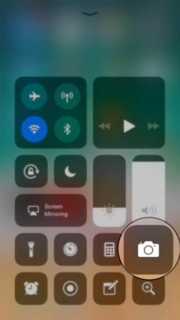 الكاميرا Camera في مركز التحكم Control Center في iOS 11