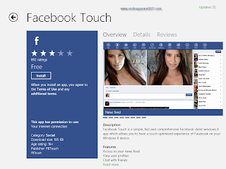 Facebook Reviles there Windows 8 App Facebook Touch