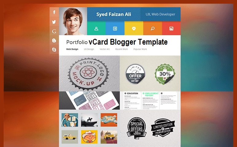 vCard Portfolio Single Page Blogger Template vCard Portfolio Single Page Blogger Template